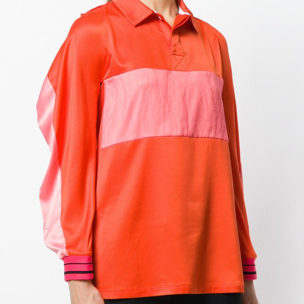 Koché Orange Striped Polo Shirt